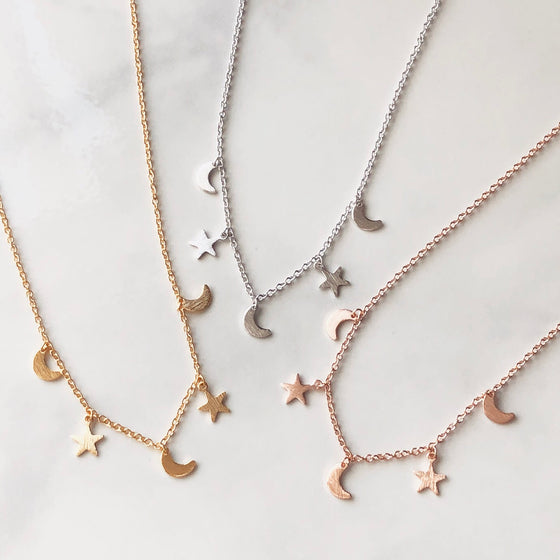 Moon & Star choker necklace