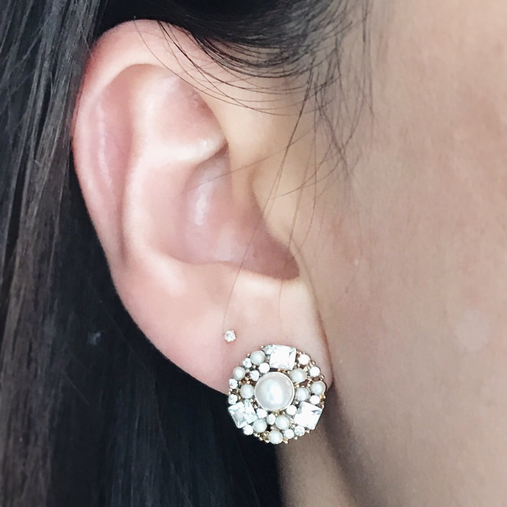 Boho pearl glam earrings