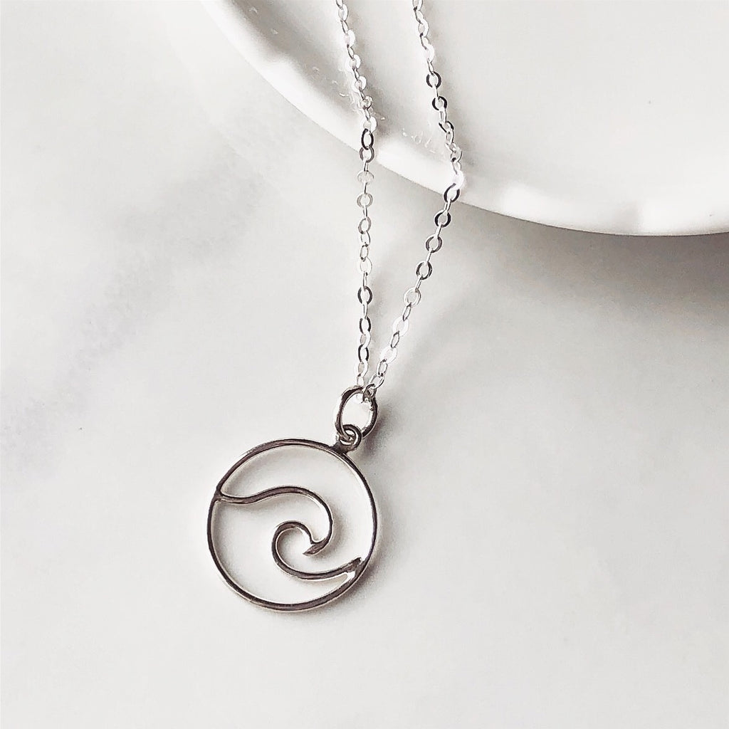 Wave sterling silver necklace