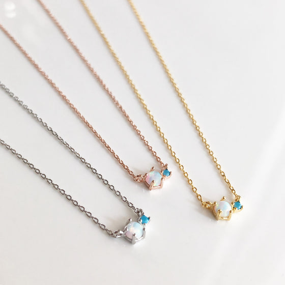 Dainty opal necklace