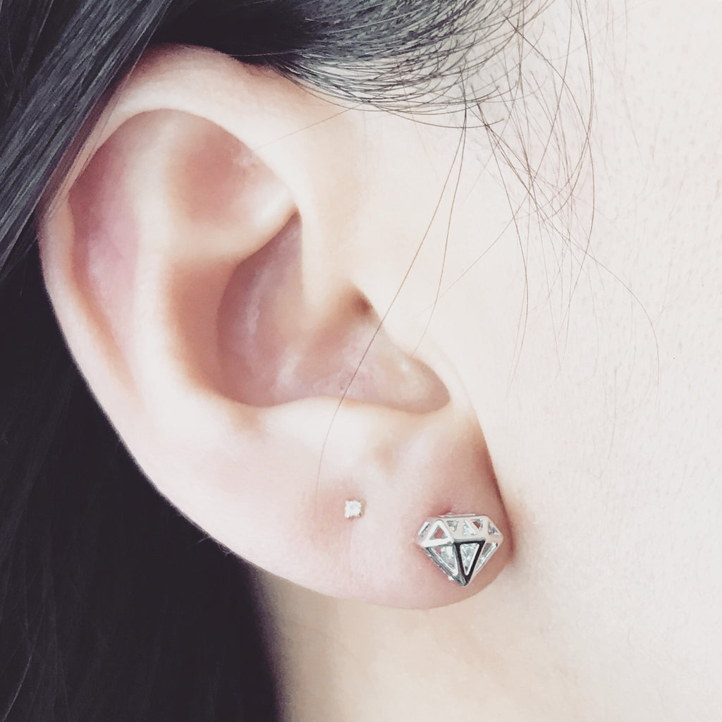 Diamond crystal earrings