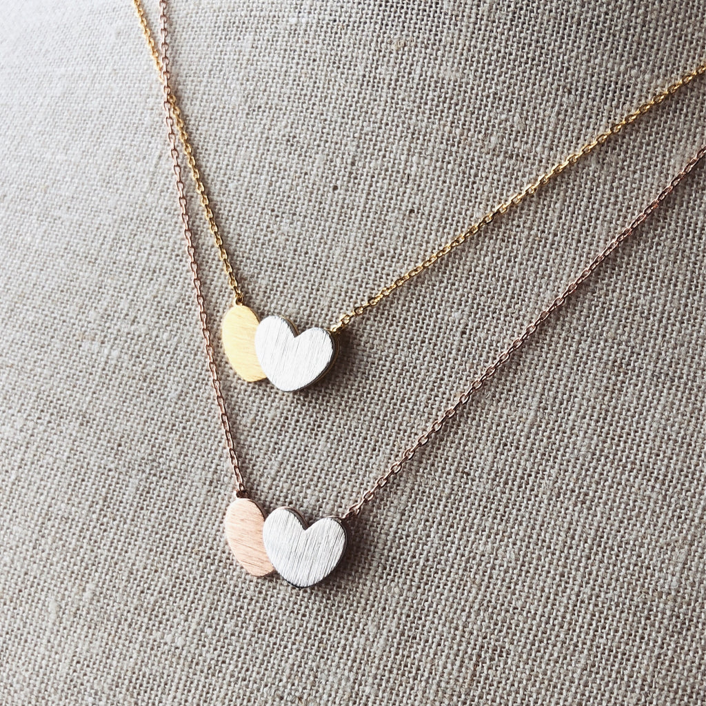 Double hearts necklace