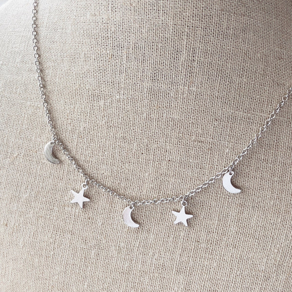 Moon & Star choker necklace - Imsmistyle