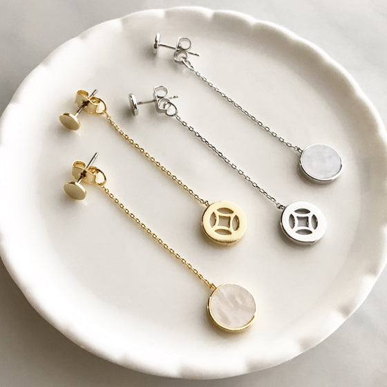Round simple drop earrings