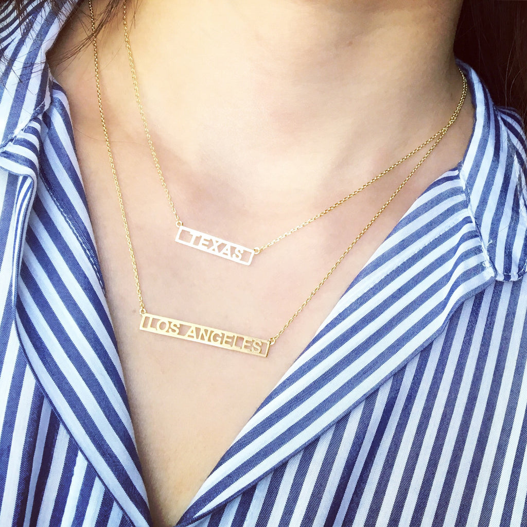 Texas bar necklace