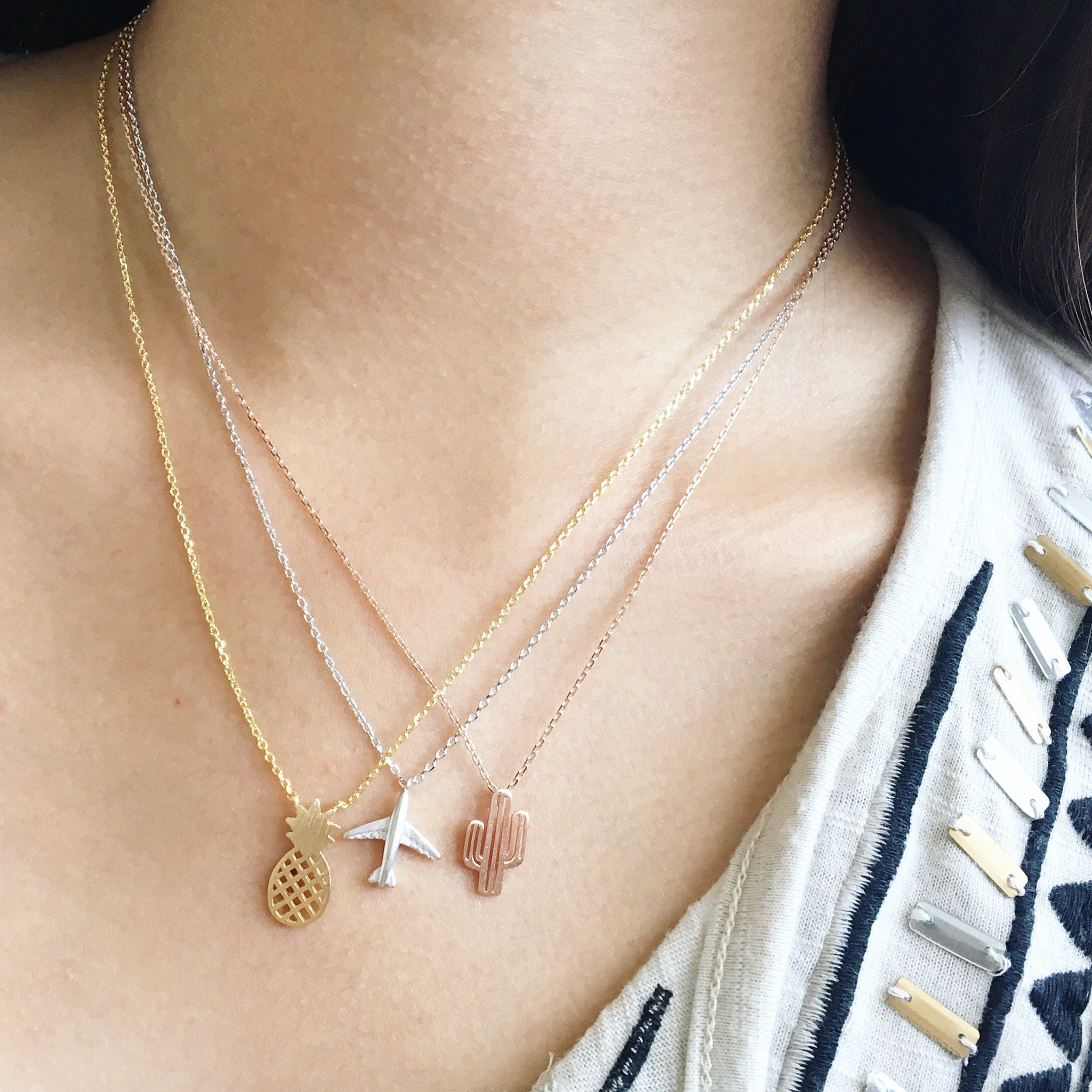 Airplane Necklace | 18K Gold Plated Pendant Necklaces 