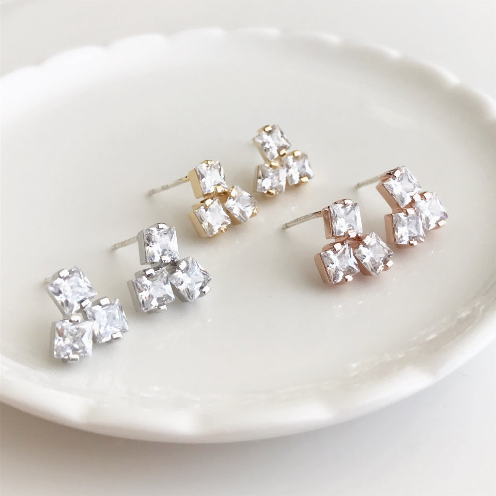 mini squares earrings