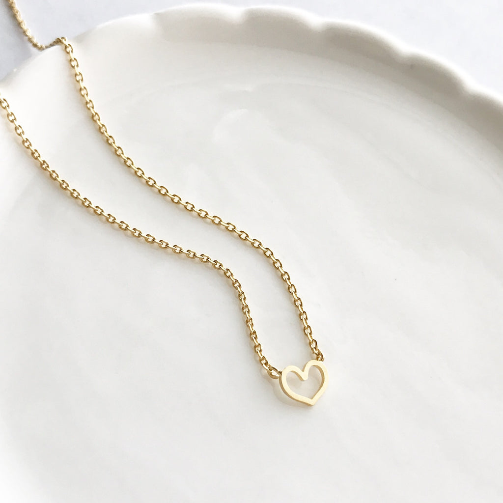 Mini open heart necklace