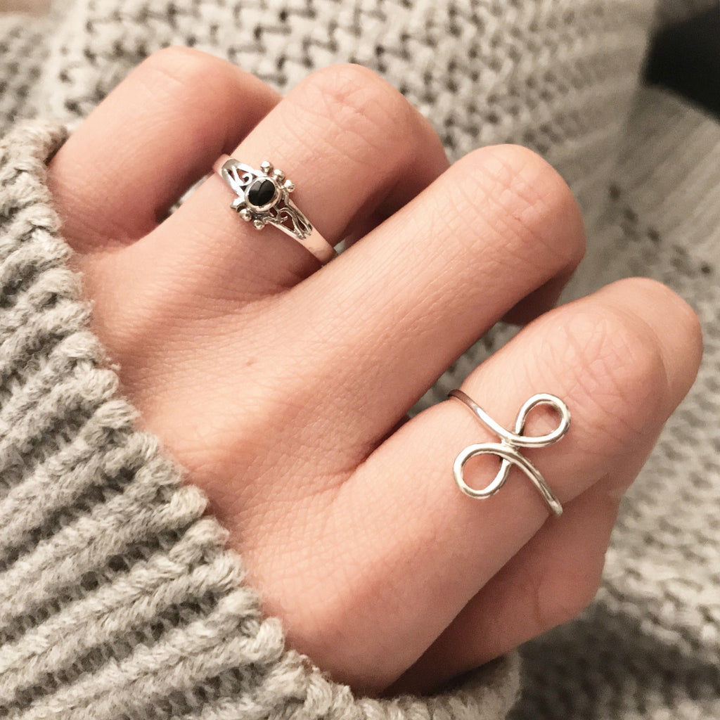 Infinity sterling silver ring