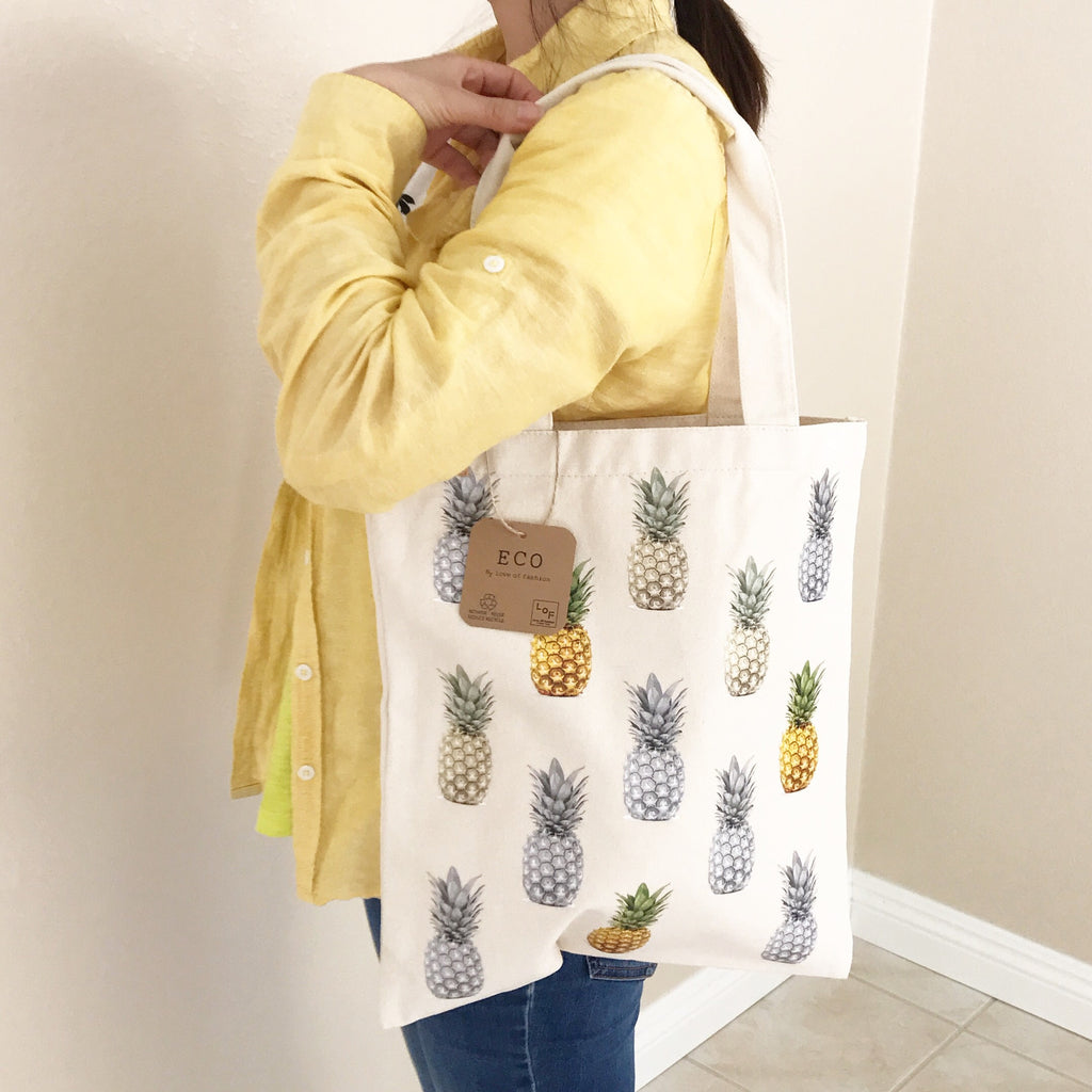 Eco print canvas tote