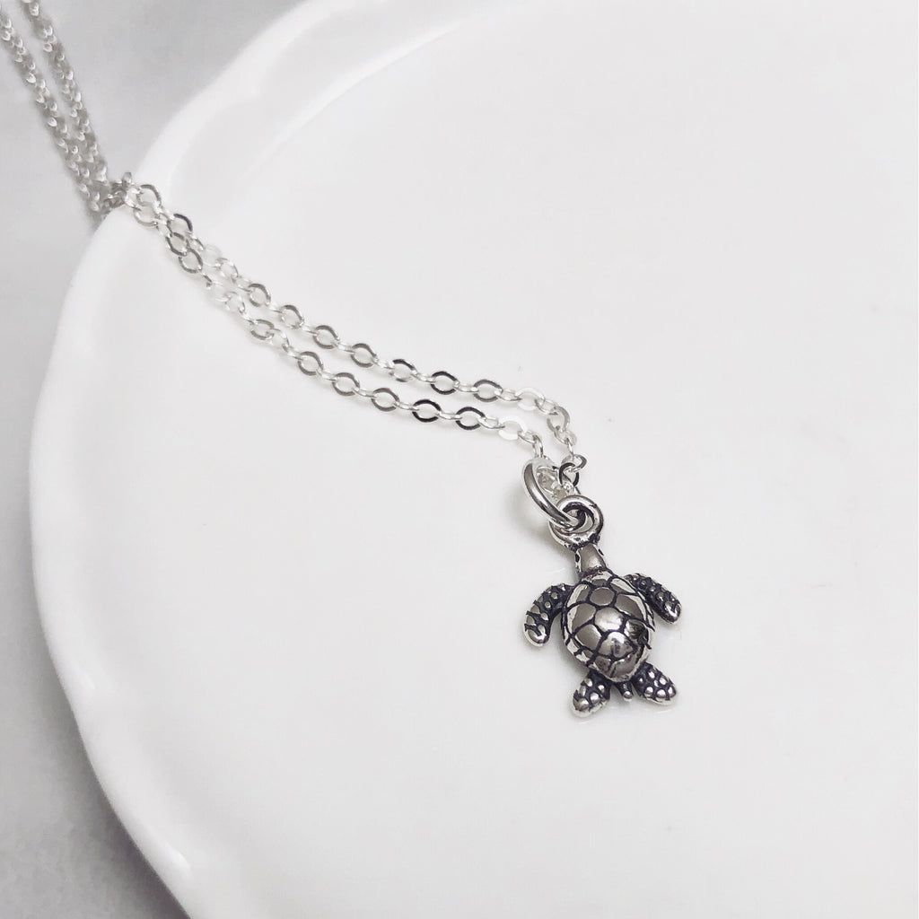 Turtle sterling silver necklace