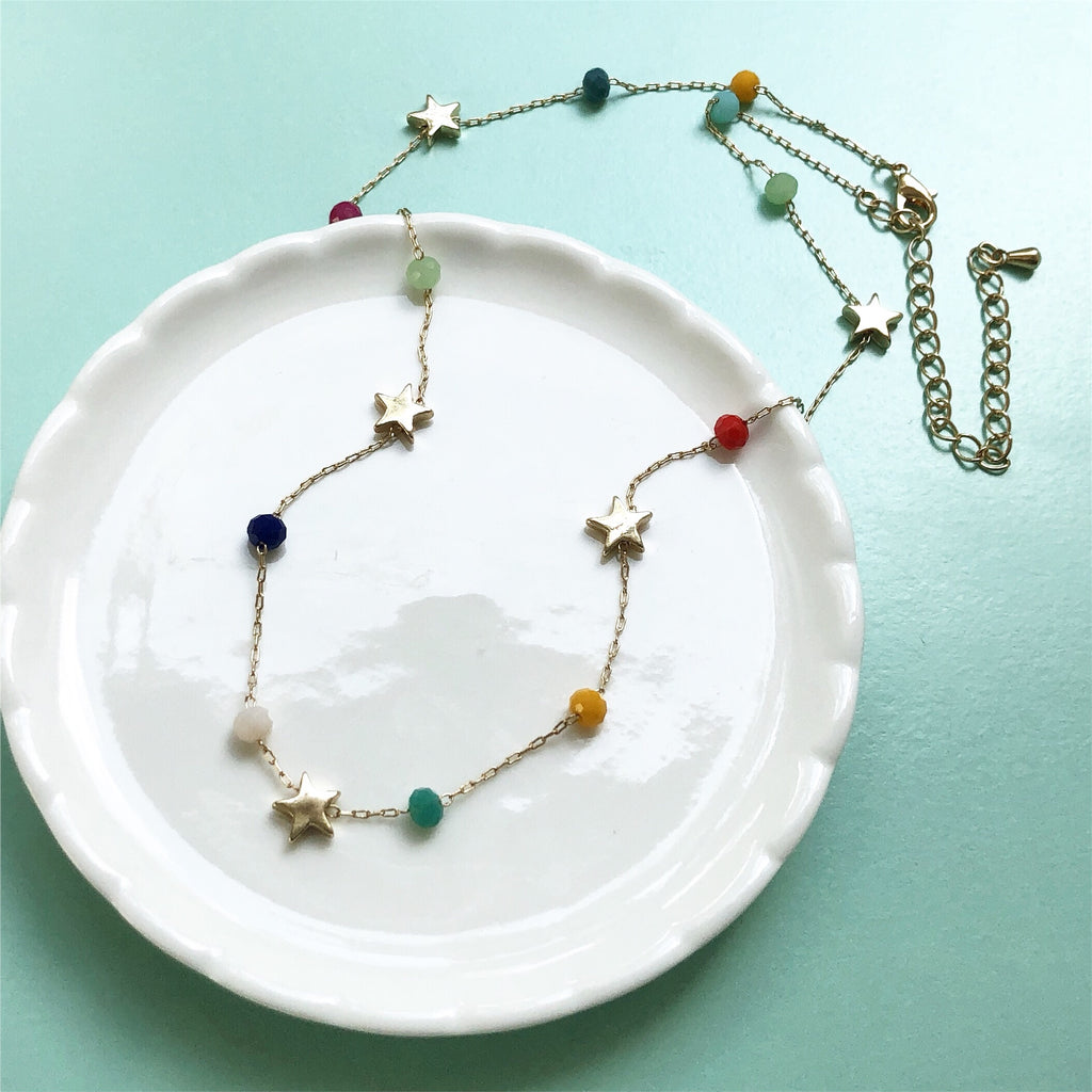 Star color beads necklace