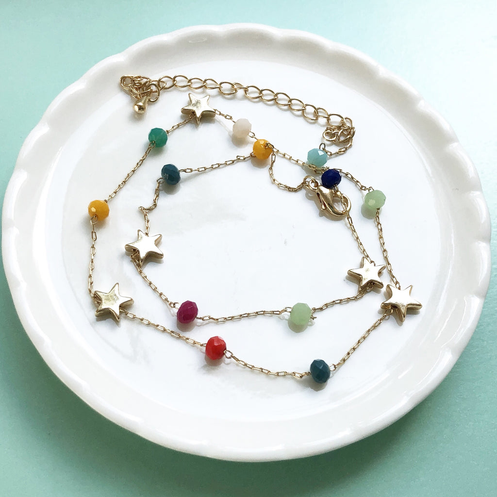 Star color beads necklace