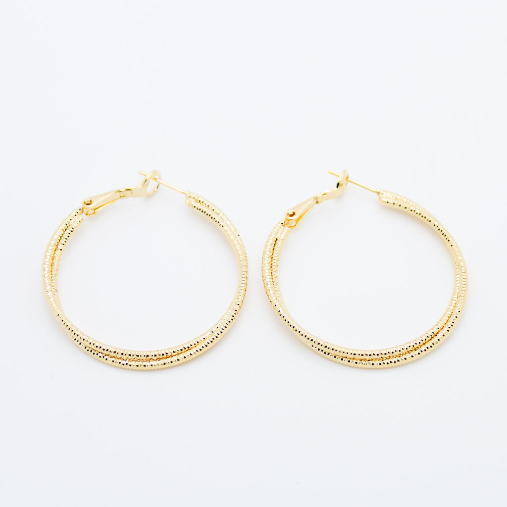 Double wire hoop earrings