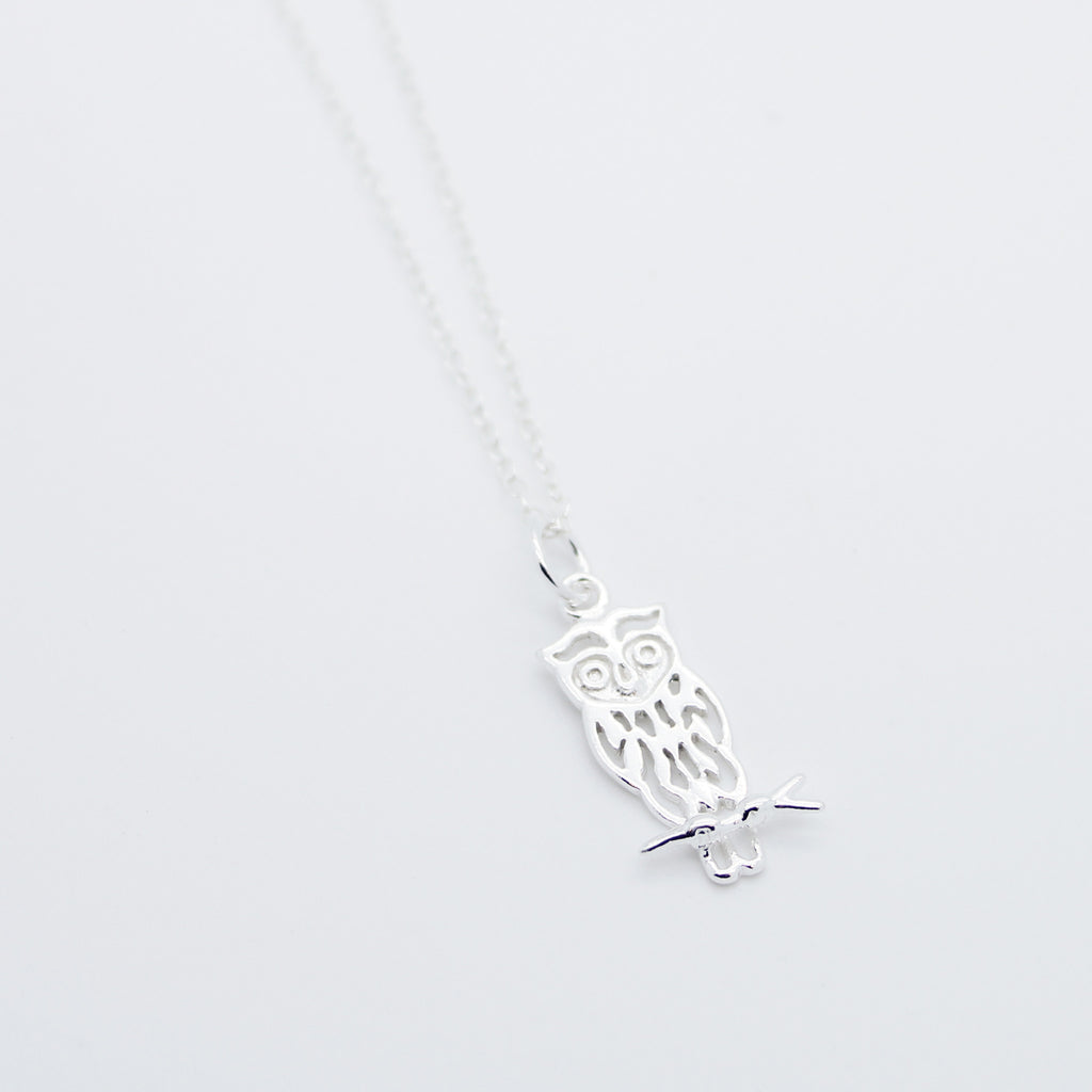 Owl sterling silver necklace