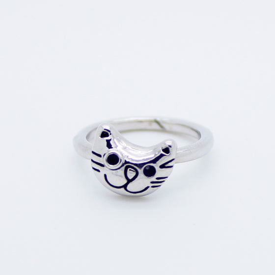 Kitty cat knuckle, midi ring
