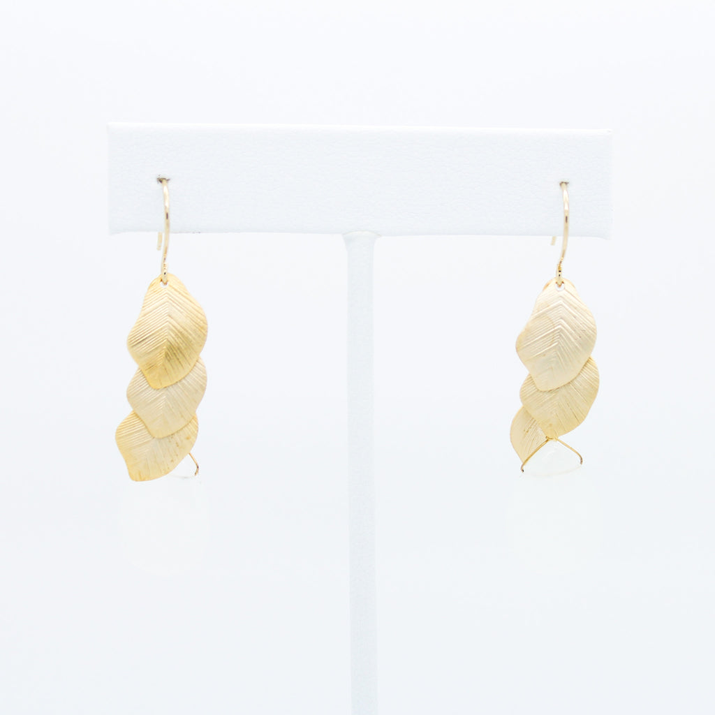 Leaf stone earrings