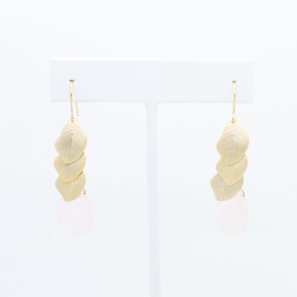 Leaf stone earrings
