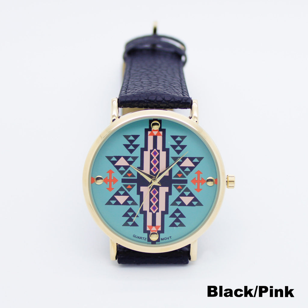 Aztec print watch